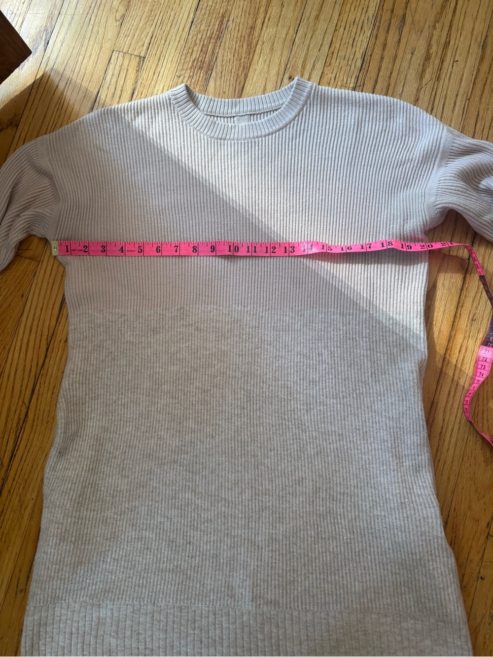 Lululemon Cream Ribbed Crewneck cashmere mix dress size 8 - Picture 9 of 12